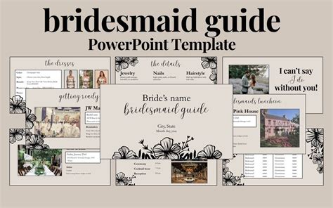 Wedding Bridesmaid Powerpoint Template For Organization Etsy