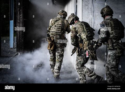 Members Of 45 Commando Royal Marines Conduct Close Quarter Battle Cqb