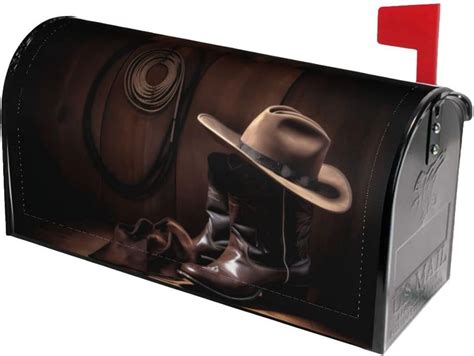 Vintage American Western Cowboy Hat And Boot Mailbox Covers Magnetic