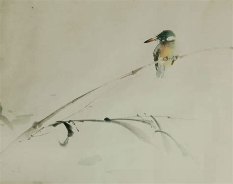 Kingfisher Chinese Brush Painting Sold Sundridge Gallery