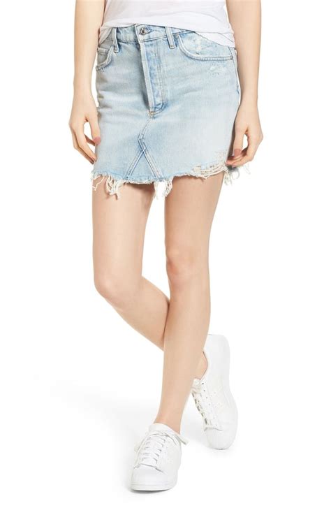 AGOLDE Quinn High Waist Cutoff Denim Miniskirt Nordstrom Mini