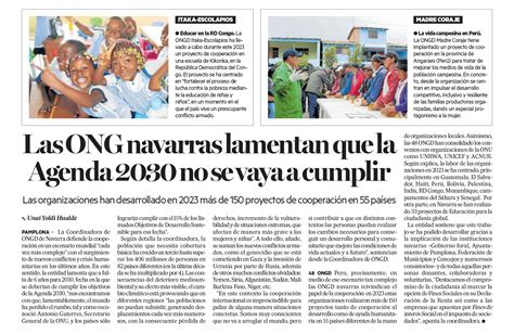 La solidaridad navarra continúa en 2023 en un escenario mundial cada