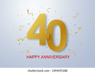 Happy Anniversary Banner Celebration Gold Confetti Stock Vector (Royalty Free) 1394595188 ...