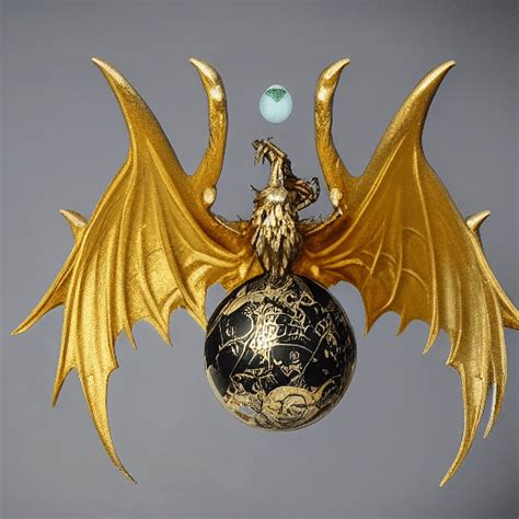 Golden Dragon Egg In Crystal Ball · Creative Fabrica