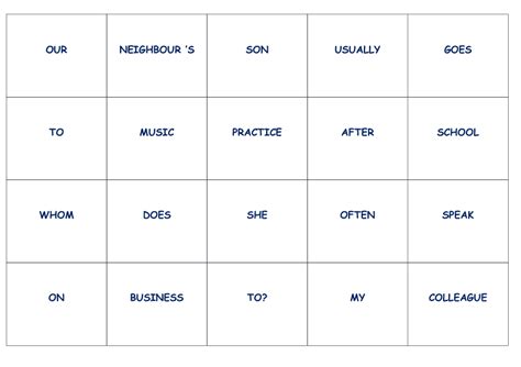 Present Simple Tense [word Order]