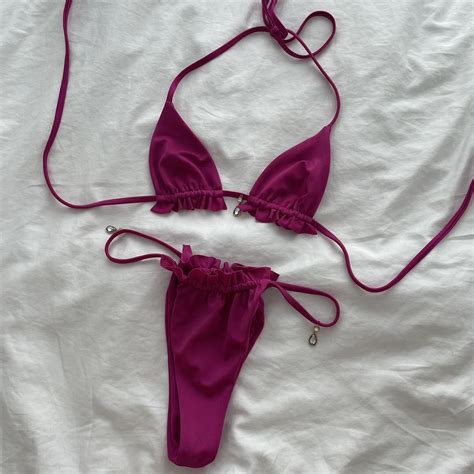 Tiger Mist Fuschia Bikini Top Is A S And Bottom Is Depop