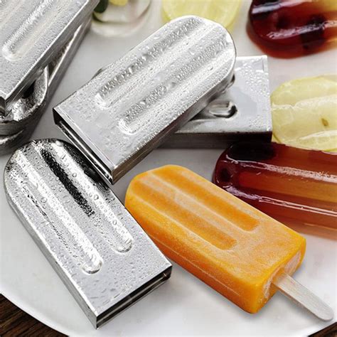 Set Of 3 Reusable Stainless Steel Popsicle Mold and Rack, Bpa Free Ice ...