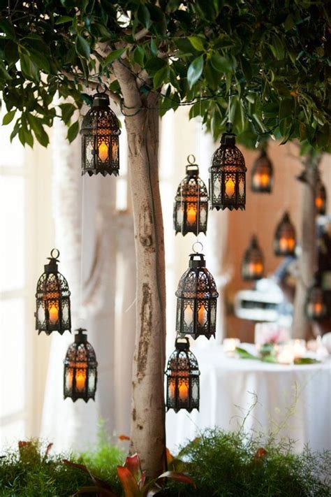 Boho Wedding Ideas Lanterns In Trees Hanging Lanterns Moroccan