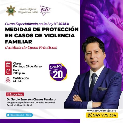 Escuela Mujer Curso Especializado En La Ley N° 30364 Medidas De ProtecciÓn En Casos De