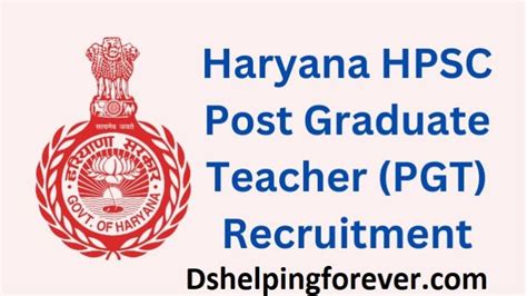 Haryana Hpsc Pgt Recruitment 2022 Apply Online