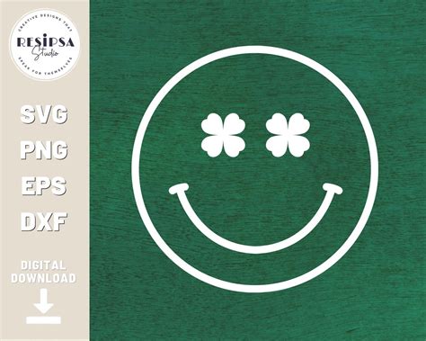 Smiley Face Svg Digital Download For Saint Patricks Day Shirts Party