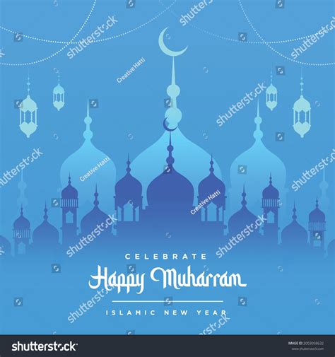 Celebrate Happy Muharram Islamic New Year Banner Royalty Free Stock Vector 2003058632