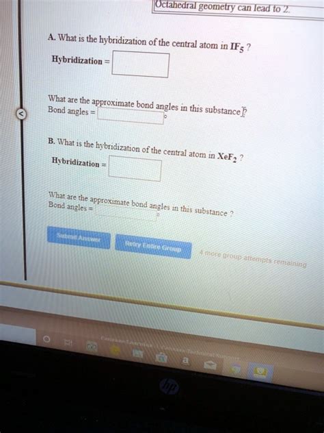 SOLVED: Octahedral geometry can lead to 2. What is the hybridization of ...