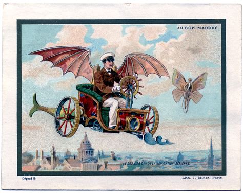 Steampunk Image - Flying Machine - The Graphics Fairy