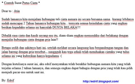 Contoh Surat Cinta Sedih Untuk Kekasih - Contoh Surat