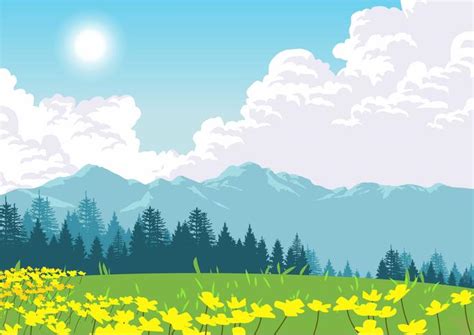 Spring Day Wallpaper 358552 Vector Art at Vecteezy