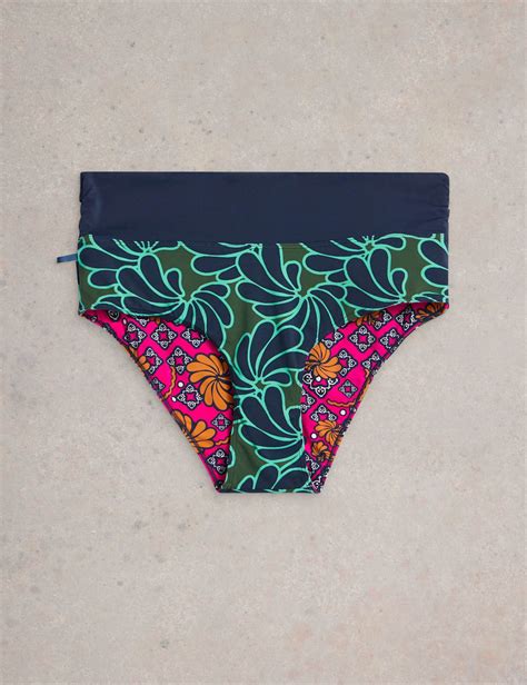 Reversible Roll Top Bikini Bottoms White Stuff M S