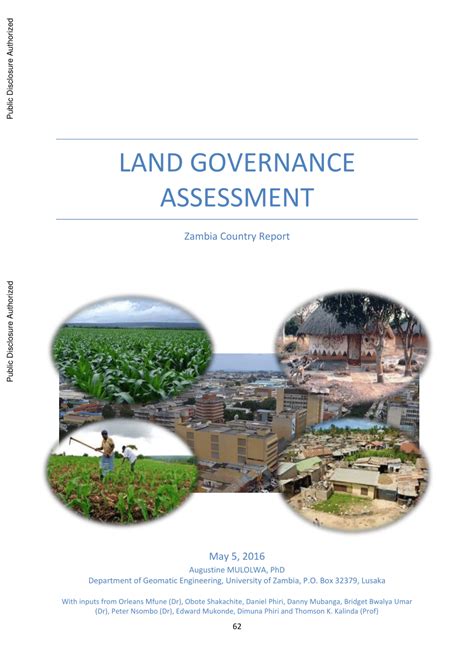 Pdf Land Governance Assessment Zambia Country Report