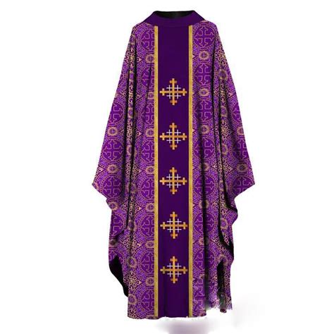 Church Priest Religion Gown Robe Chasuble Embroidery Robe Long Sleeved ...