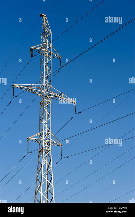 high voltage power lines Stock Photo - Alamy