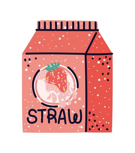 Strawberry Milk Carton 4430292 Vector Art At Vecteezy