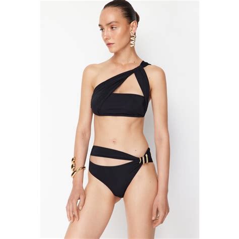 Trendyol X Zeynep Tosun Black Cut Out Window Detailed Bikini Set With Accessories Eponuda