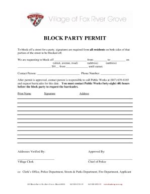 Fillable Online Block Party Permit Application Rules And Requirements