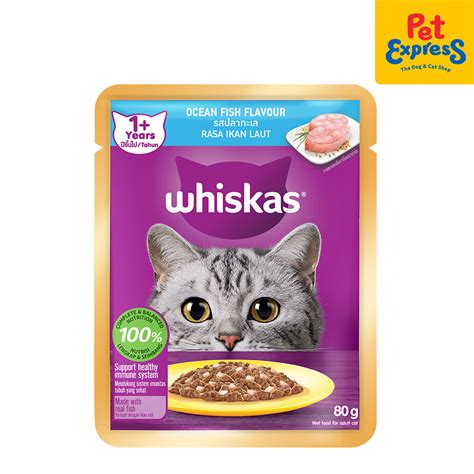 whiskas adult ocean fish wet cat food   pouches shopee philippines