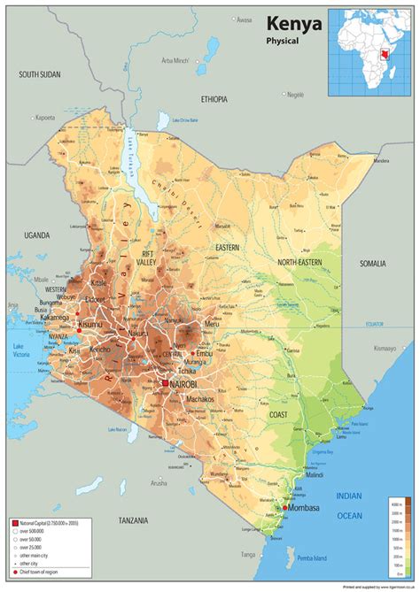 Physical Map Of Kenya