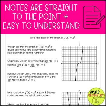 Limits By Direct Substitution Calculus Guided Notes With Video Lesson