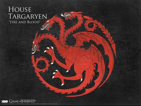 Game Of Thrones House Sigils Targaryen