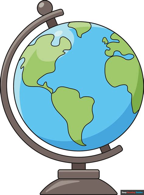 How To Draw An Easy Globe Really Easy Drawing Guides Globe Drawing