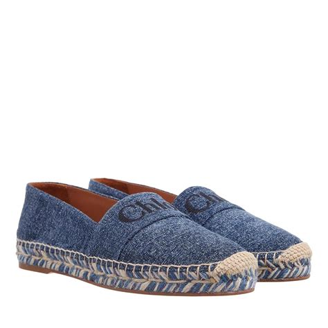 Chlo Piia Denim Espadrilles Denim Blue Espadrille