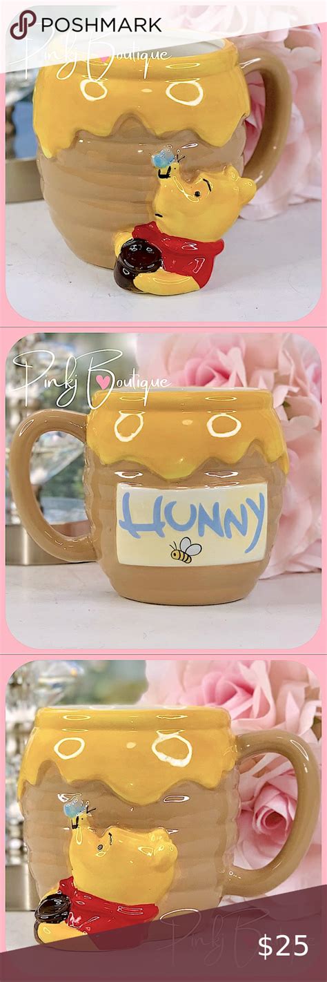 💗🍯disney Winnie The Pooh Hunny Pot Sculpted 3d Mug Disney Winnie