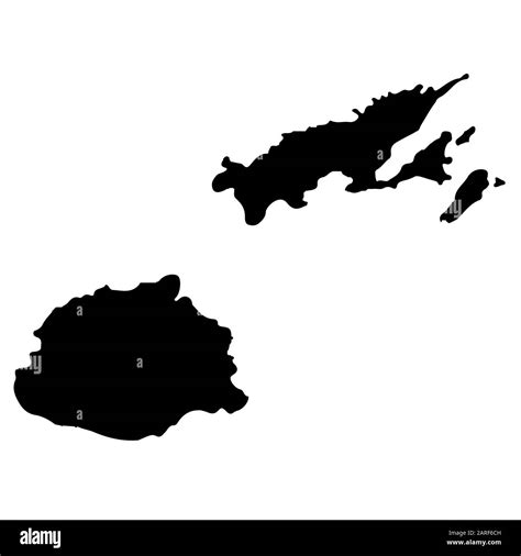 Fiji Map Black Silhouette Vector Illustration Eps 10 Stock Vector Image