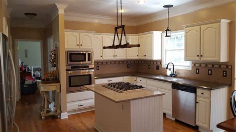 Green Meadows White Painted And Distressed Kitchen Cabinets