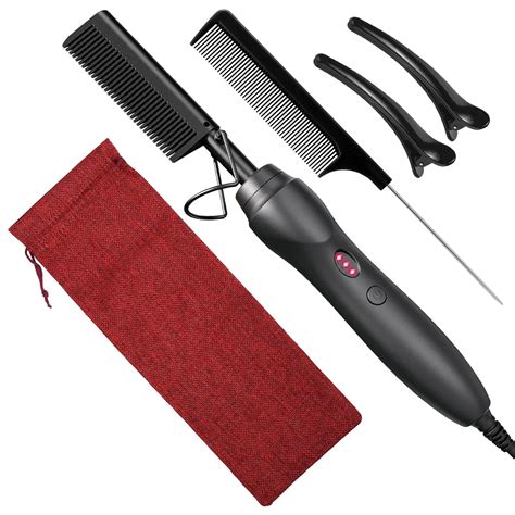 Amazon Hot Comb Hair Straightener Heat Pressing Combs Ceramic Electric Hair