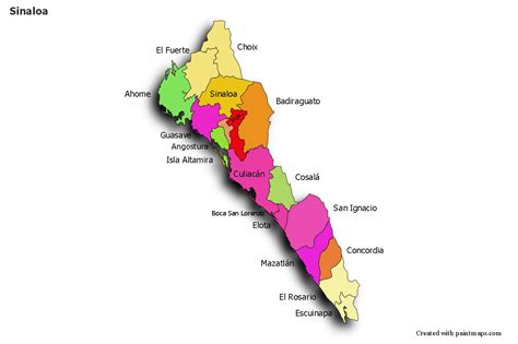 Mapa De Municipios De Sinaloa DESCARGAR MAPAS