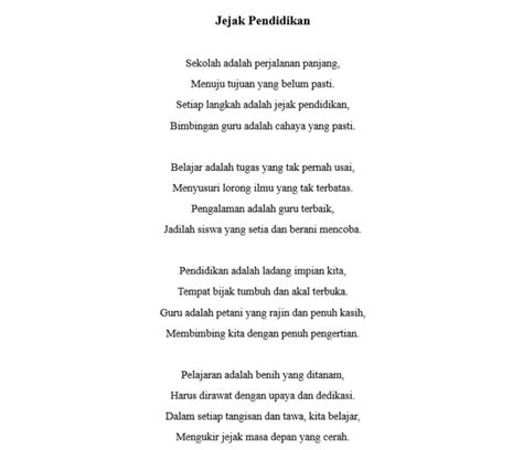 puisi pendidikan  bait penuh makna bisa  tugas sekolah