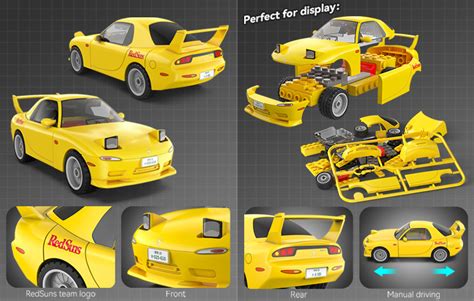 Initial D Mazda RX7 FD3S 1/35 scale | CaDA Bricks