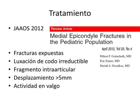 Fractura Epicondilo Medial En Ni Os Ppt