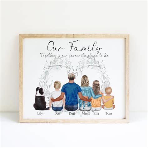 Custom Family Portrait Personalized Family Print New Home Gift - Etsy