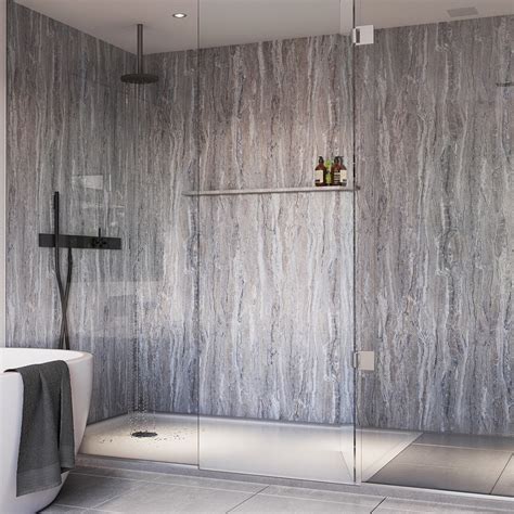 Showerwall Wall Panel Blue Toned Stone Straight Edge 2440 x 1200mm | Shower wall panels ...