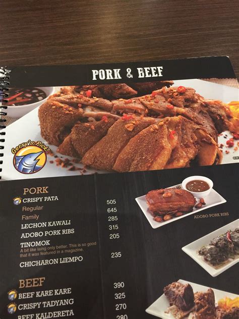 Menu At Gerry S Grill Sm Mall Of Asia Pub Bar Pasay J W Diokno Blvd