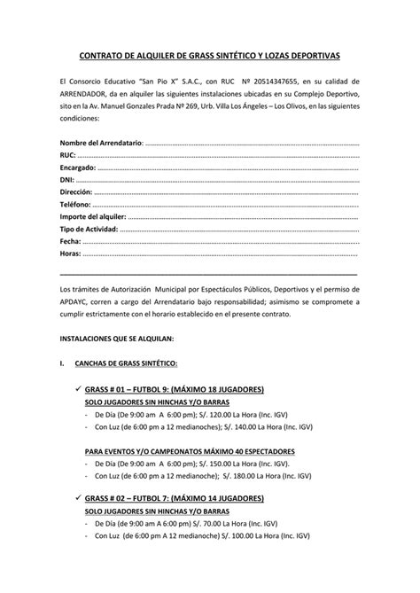 Contrato De Alquiler De Local Para Eventos Image To U