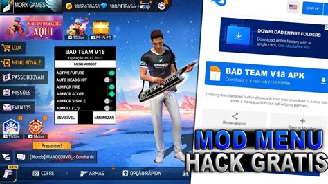 Novo Mod Menu Bad Team Aimkill Atualizado Mod Menu Ff Bad Team Plus