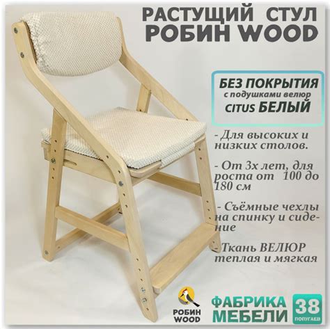 Растущий стул Робин Wood для письменного стола 38 Попугаев, без ...