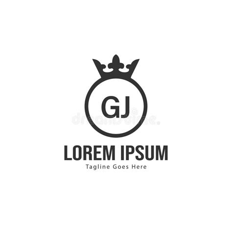 Initial GJ Logo Template With Modern Frame Minimalist GJ Letter Logo