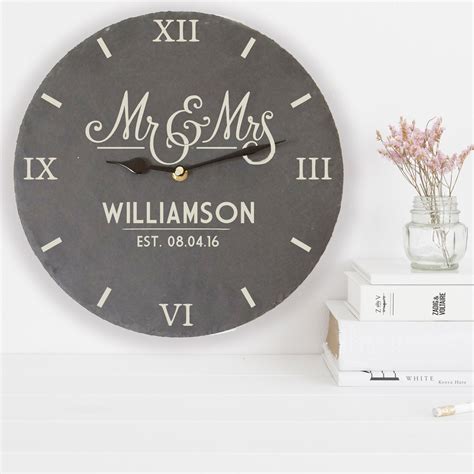 Slate Personalised Clock Wedding T Personalised Slate Clock Slate