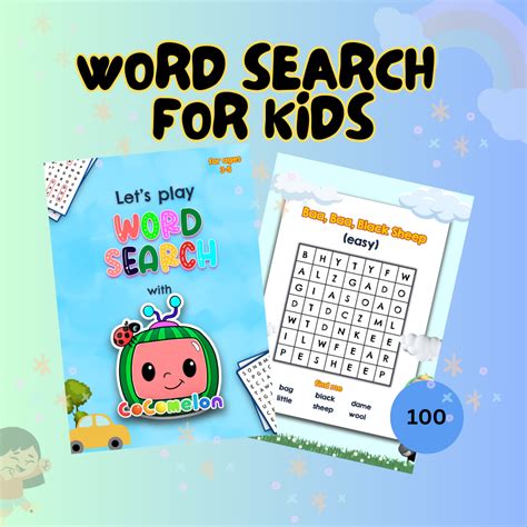 Play Word Search for Kids Downloadable PDF File
